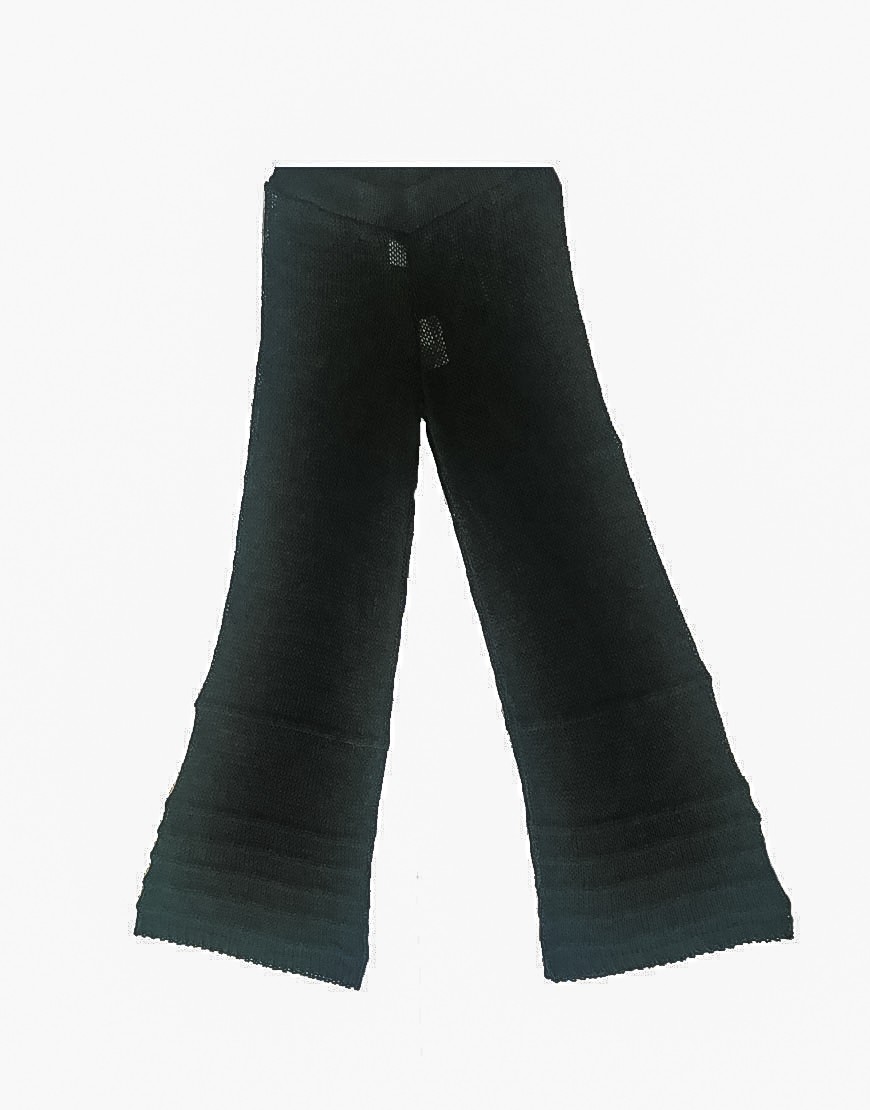 3.12.01.TH012 - Pantalon punto negro conjunto negro pantalon playa verano negro fresco