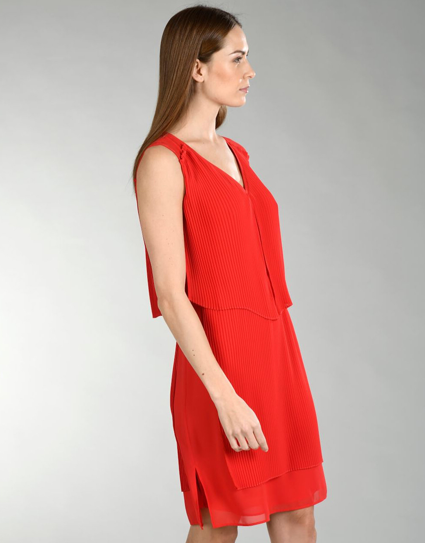 Vestido vermelho plisado2